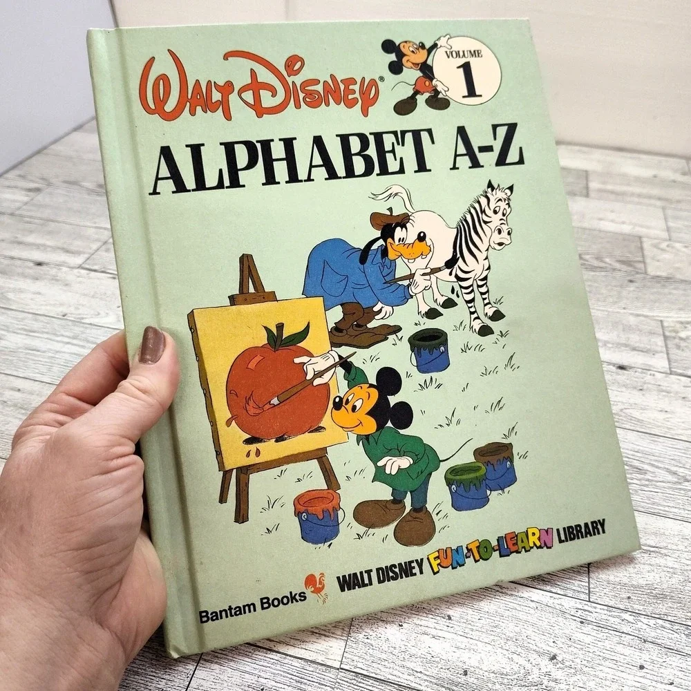 Walt Disney Alphabet A-Z Book 1983 Vol‎ 1 Mickey Mouse Pooh HC Vtg Retro ABC
